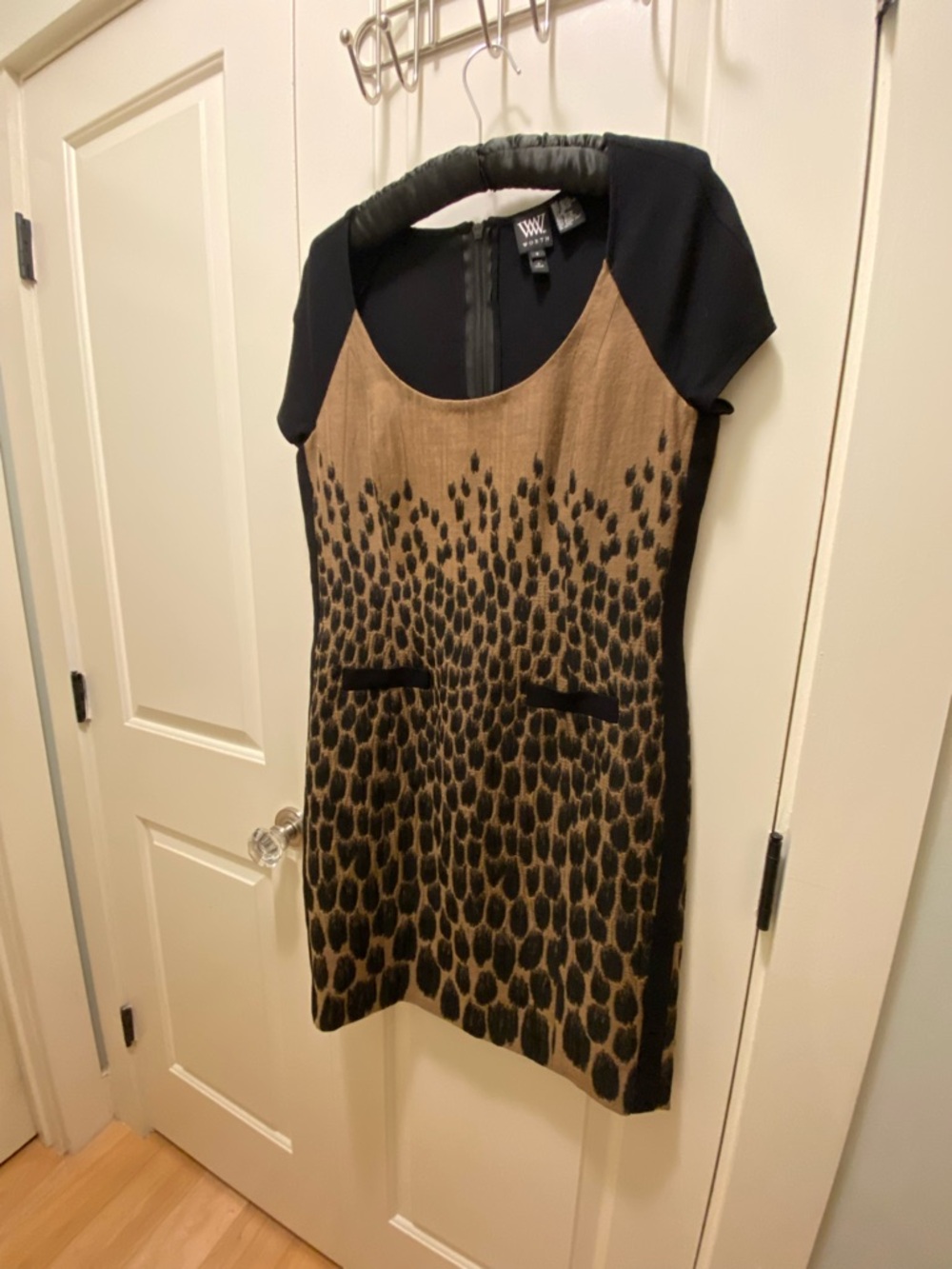 Worth Black and Brown Animal-Print Mini Dress